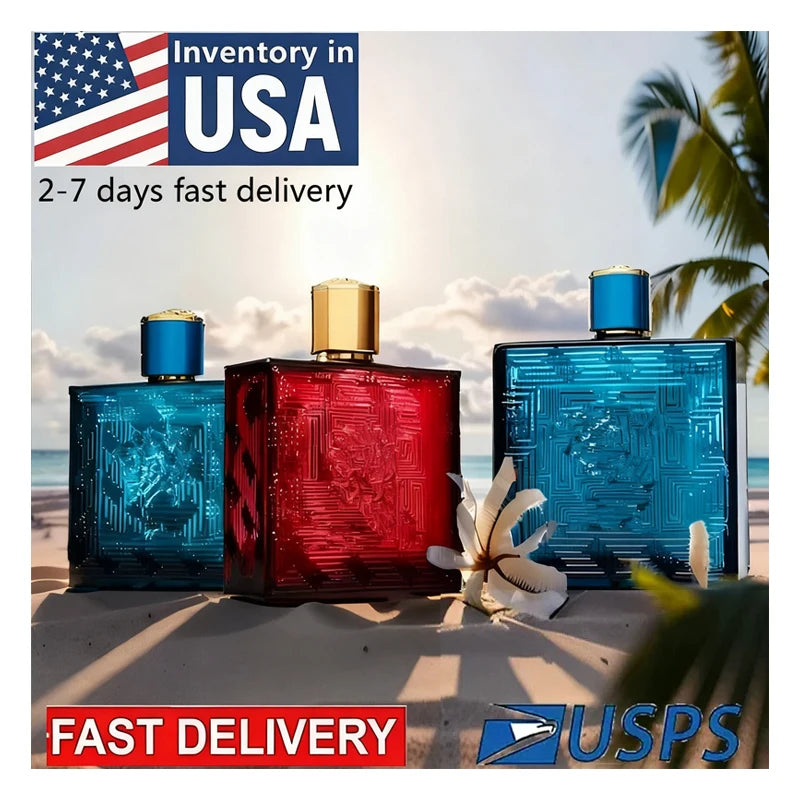 عطر إيروس فليم من الولايات المتحدة الأمريكية، 2-7 أيام، عطر إيروس أو دو برفوم تواليت، 100 مل، عطر رجالي، بخاخ للجسم، كولونيا، عطور للرجال