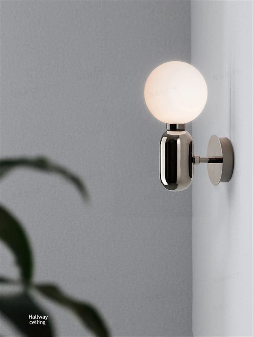 Bedroom Bedside Big Ball Glass Wall Lamps Study LED Sconces Wall Lighs Modern Aisle Corridor Balcony Nordic Living Room Fixtures