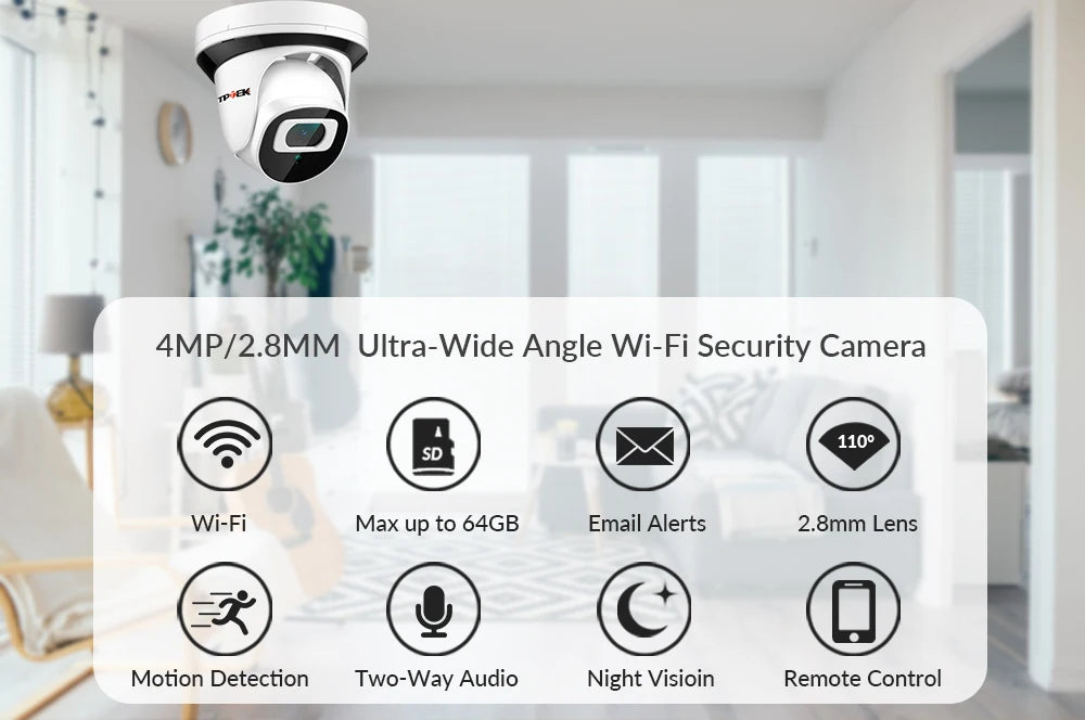 4MP IP Wifi Camera Wi-Fi 2MP 1080P 2.8mm Surveillance Camera Indoor Home Two Way Audio Security Protection CamHipro CamHi Camara