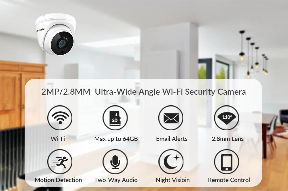WiFi Camera HD 1080P IP Camera Wi Fi Indoor Surveillance Video Home Security Camera Wireless Wi-Fi 2.8mm Dome Camara CamHi Cam