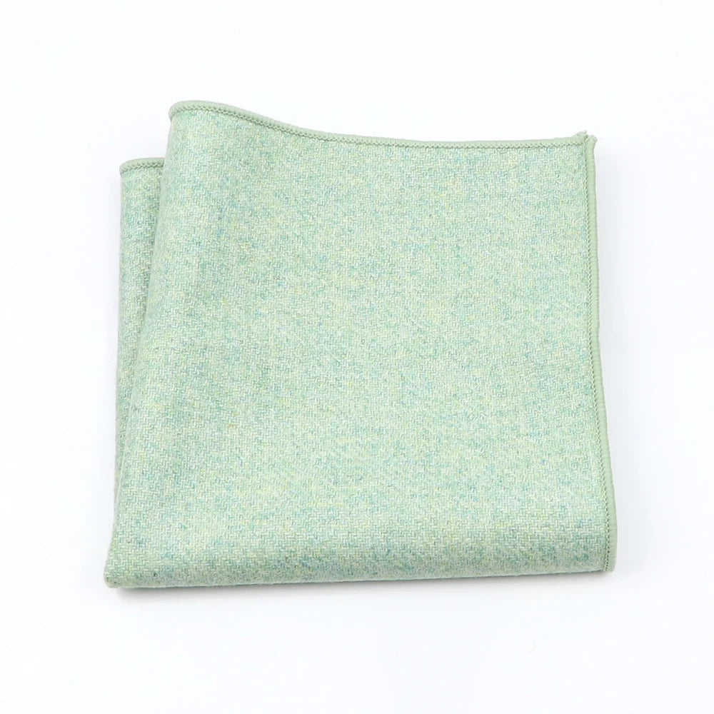 Fashion Mens  Wool Formal Clothing Pocket Square Man Wedding Solid Color Striped Handkerchief Dark Color