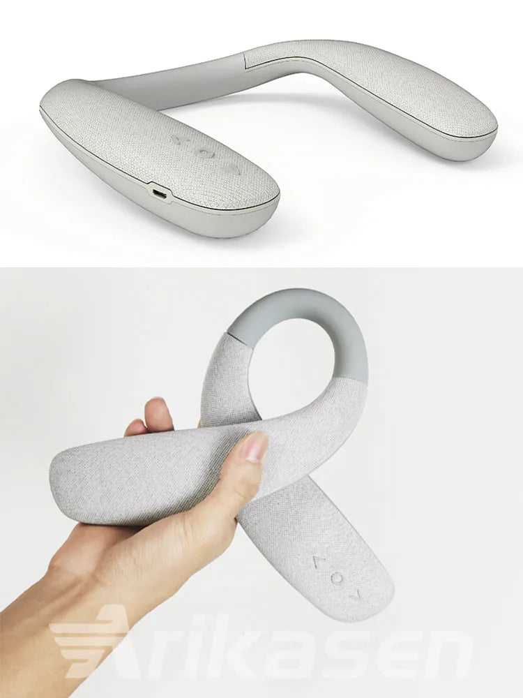 مكبرات صوت بلوتوث، سماعات لاسلكية قابلة للارتداء حول الرقبة، مكبرات صوت لاسلكية للاستخدام الخارجي، صوت ستيريو ثلاثي الأبعاد حقيقي لمدة 10 ساعات مع ميكروفون