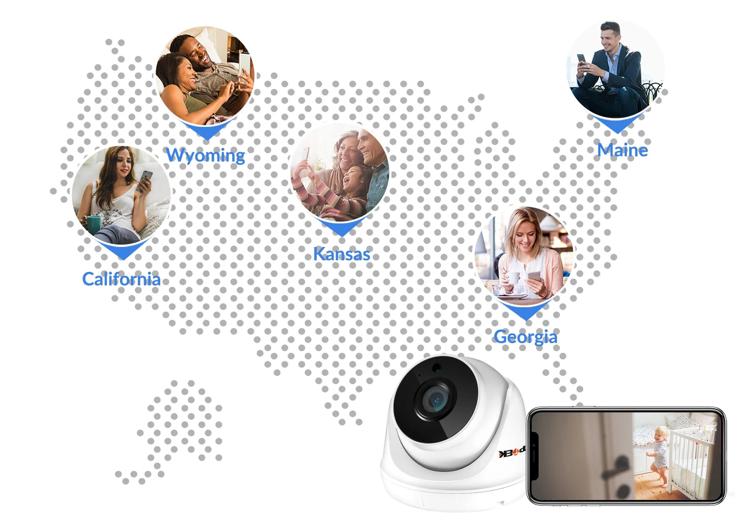 WiFi Camera HD 1080P IP Camera Wi Fi Indoor Surveillance Video Home Security Camera Wireless Wi-Fi 2.8mm Dome Camara CamHi Cam