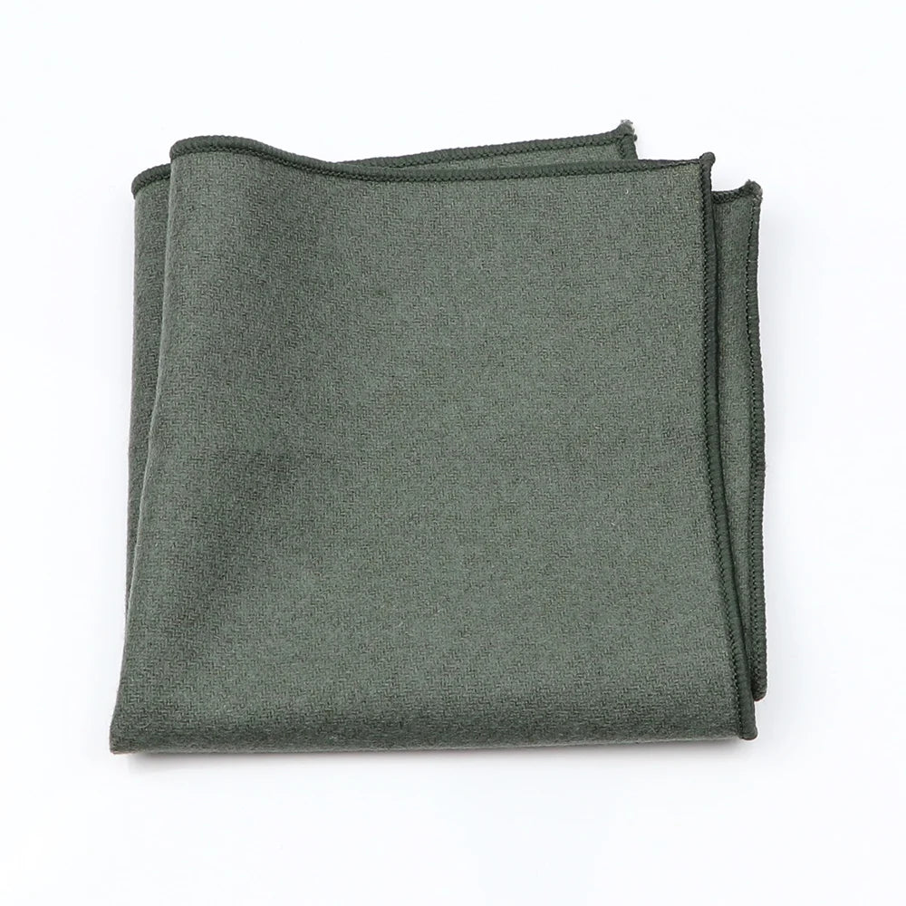 Fashion Mens  Wool Formal Clothing Pocket Square Man Wedding Solid Color Striped Handkerchief Dark Color