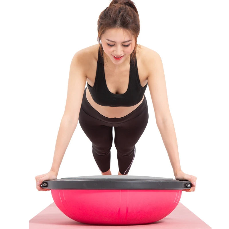 كرة بيلاتيس داخلية جديدة بتصميم موجة سرعة تدريب نصف الكرة المتوازنة وكرة تدليك اليوجا مع قاعدة