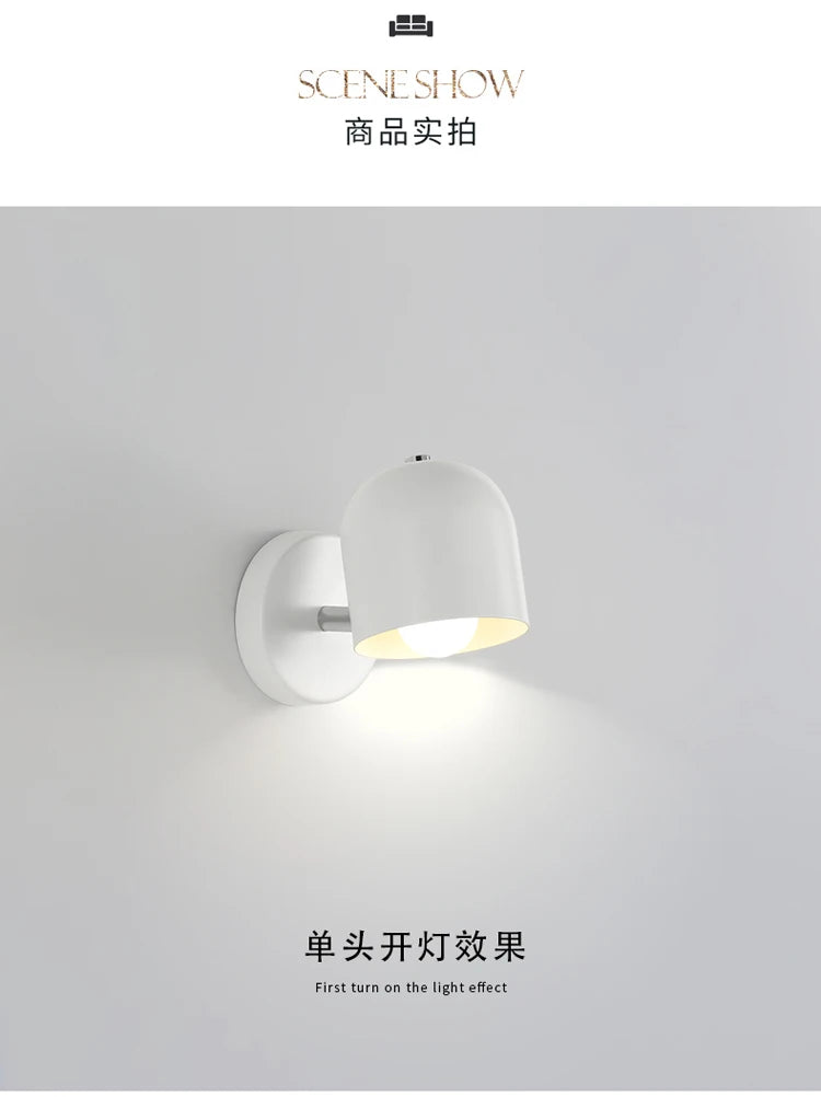 LED Bedside Wall Lamp Bedroom Living Room Modern Minimalist Balcony Aisle Nordic Reading Light Background Interior Wall Light