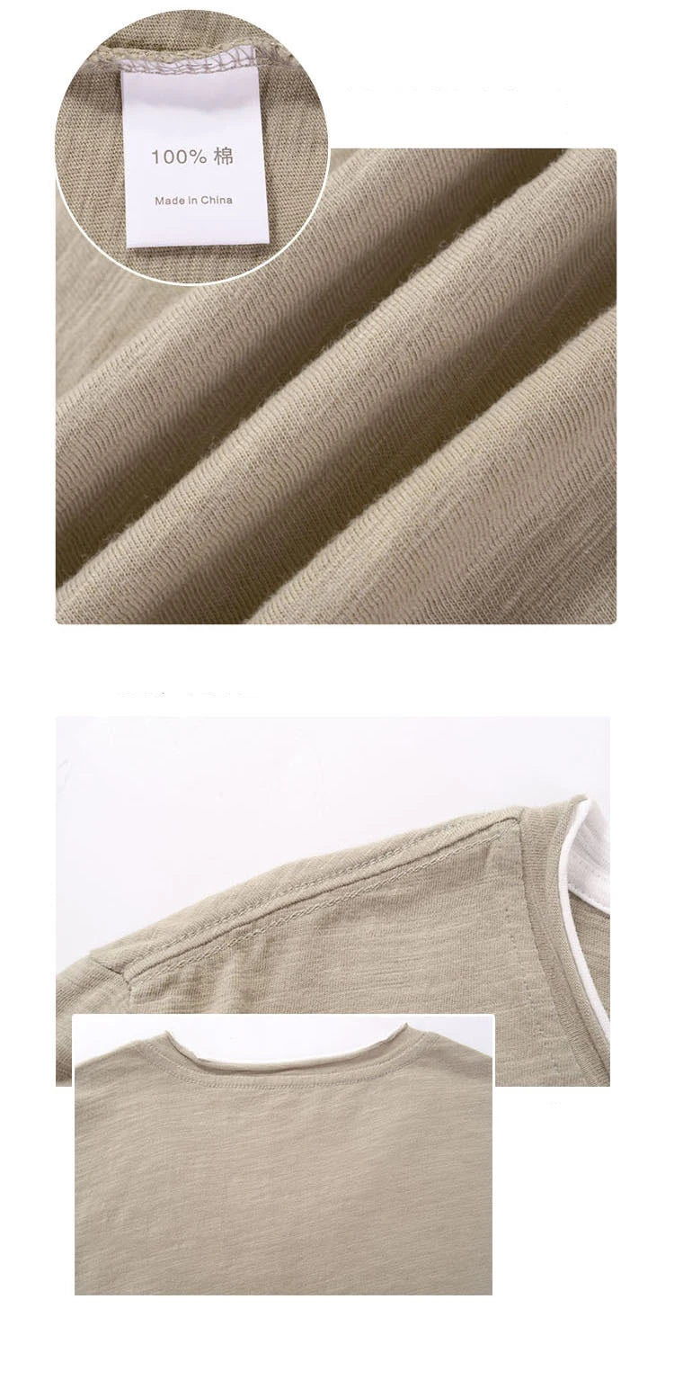 2025 Fashion Mens T Shirt Vintage V-Neck Long Sleeve T-Shirts Male Casual Thin Solid Tee Tshirt Soft Comfortable Tops Clothing