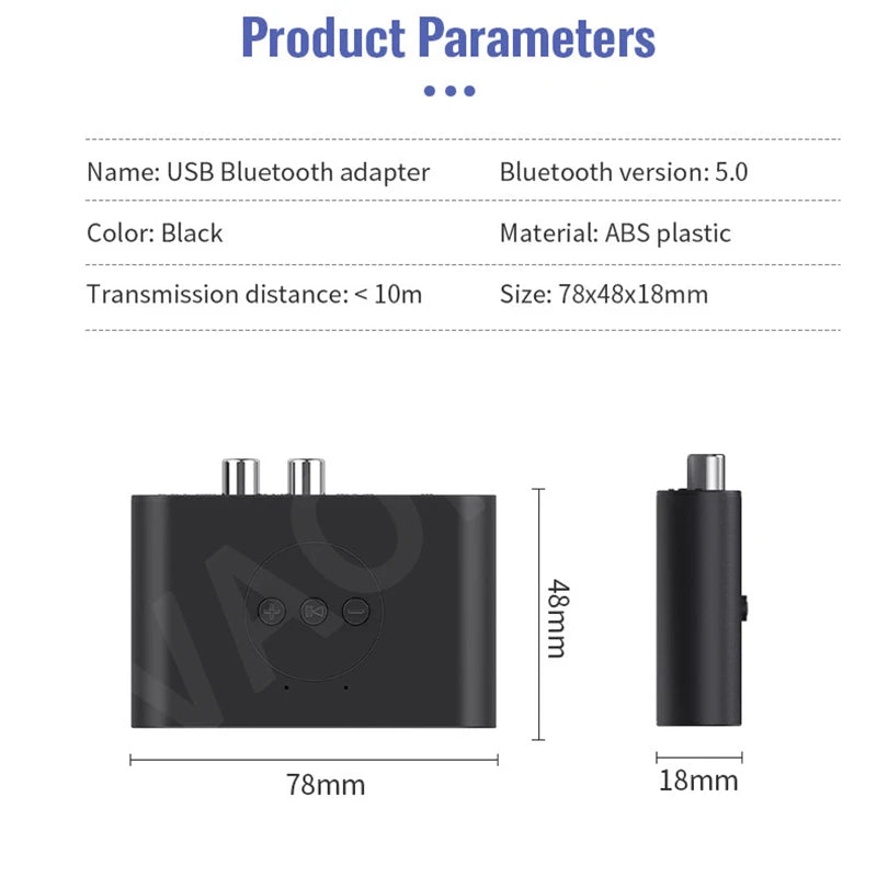 Bluetooth 5.0 Audio Receiver NFC U Disk RCA 3.5mm AUX USB Stereo Music Wireless Adapter With Mic For Car Kit Speaker Amplifier