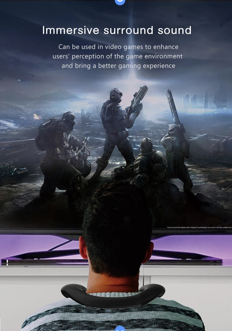 مكبرات صوت بلوتوث، سماعات لاسلكية قابلة للارتداء حول الرقبة، مكبرات صوت لاسلكية للاستخدام الخارجي، صوت ستيريو ثلاثي الأبعاد حقيقي لمدة 10 ساعات مع ميكروفون