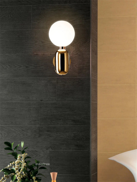 Bedroom Bedside Big Ball Glass Wall Lamps Study LED Sconces Wall Lighs Modern Aisle Corridor Balcony Nordic Living Room Fixtures