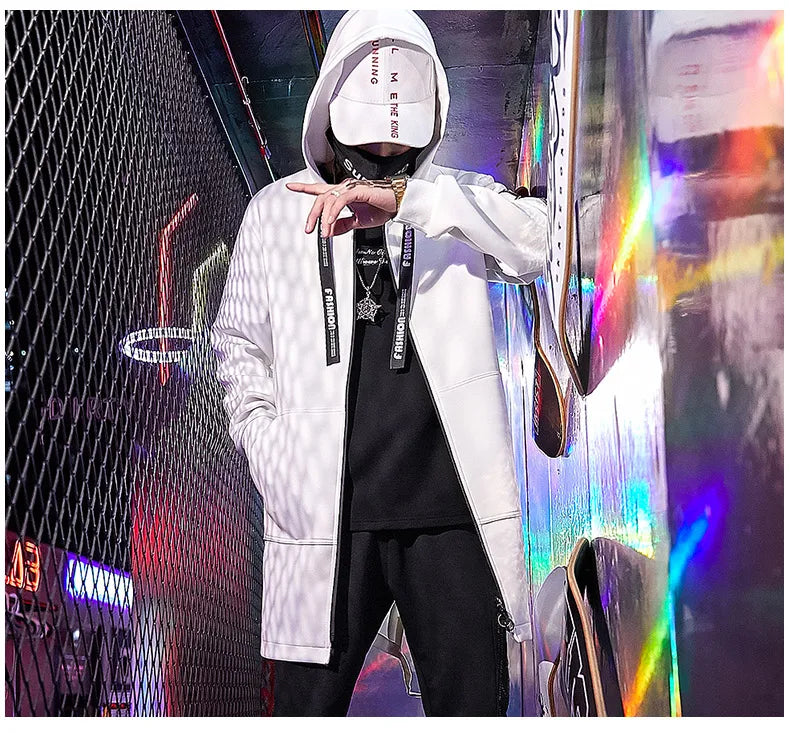 جاكيت رجالي موضة ربيع خريف ملابس الشارع الكاجوال جاكيت بغطاء للرأس ملابس رجالية جاكيت بومبر معطف رجالي مقاوم للرياح ملابس خارجية للرجال