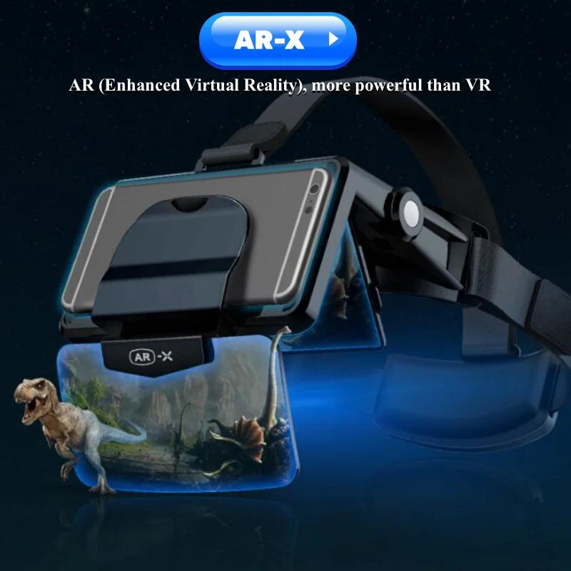 نظارات الواقع الافتراضي AR-X VR نظارات ثلاثية الأبعاد HD IMAX للألعاب سماعة رأس الواقع الافتراضي من الورق المقوى للهواتف الذكية مقاس 4.7-6.3 بوصة خوذة الواقع الافتراضي المحسنة القابلة للطي