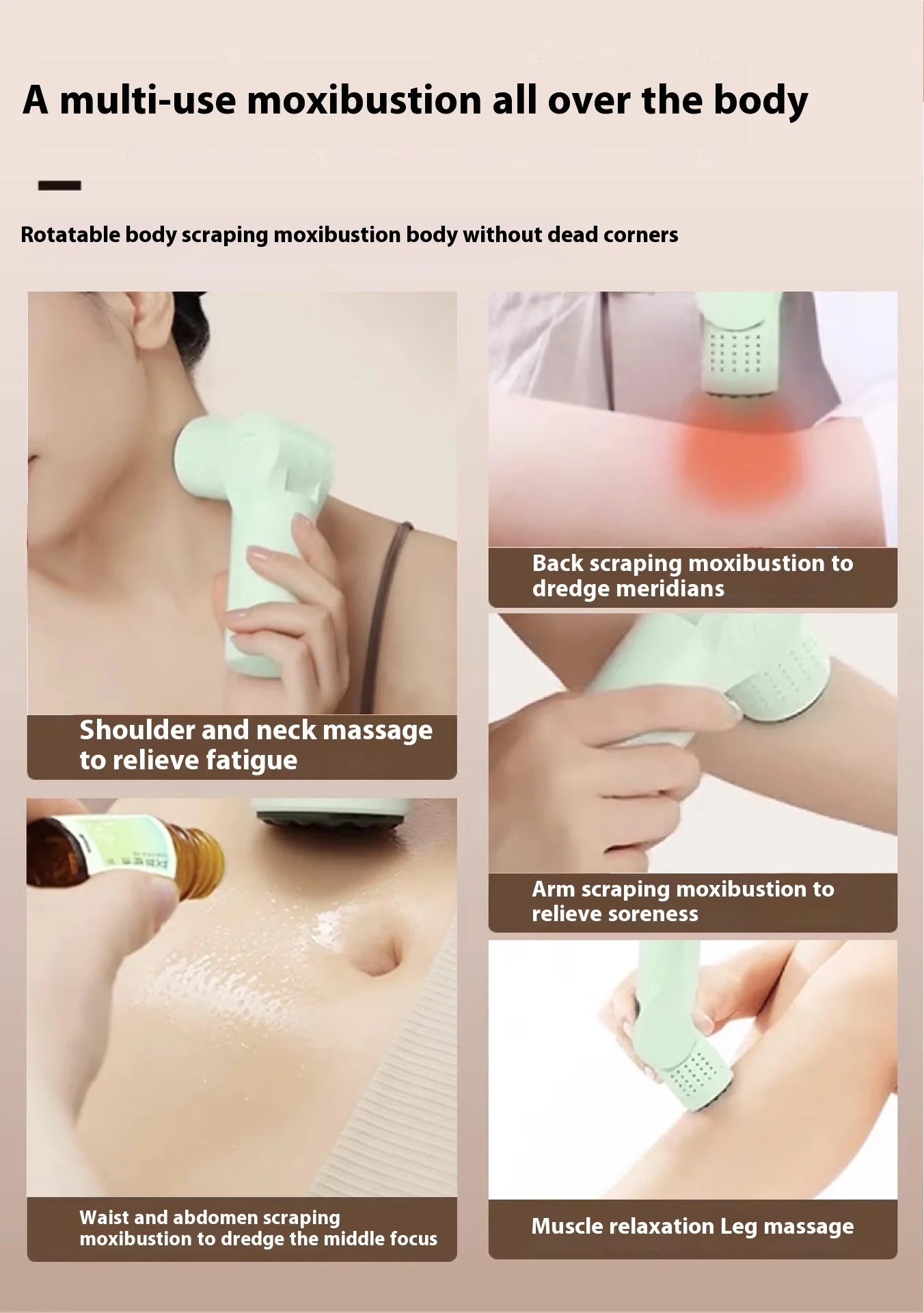 Moxibustion Scraping Massager Instrument Portable Intelligent Health and Wellness with Stone Moxibustion Scrap Board Accessories