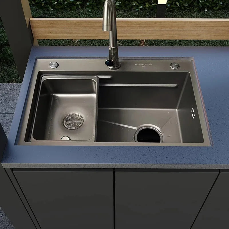 Modern Outdoor Bar and Kitchen Set with BBQ Cabinets Dining Sink and Faucet for Apartment or Mall UsePatio Set Outdoor Furniture