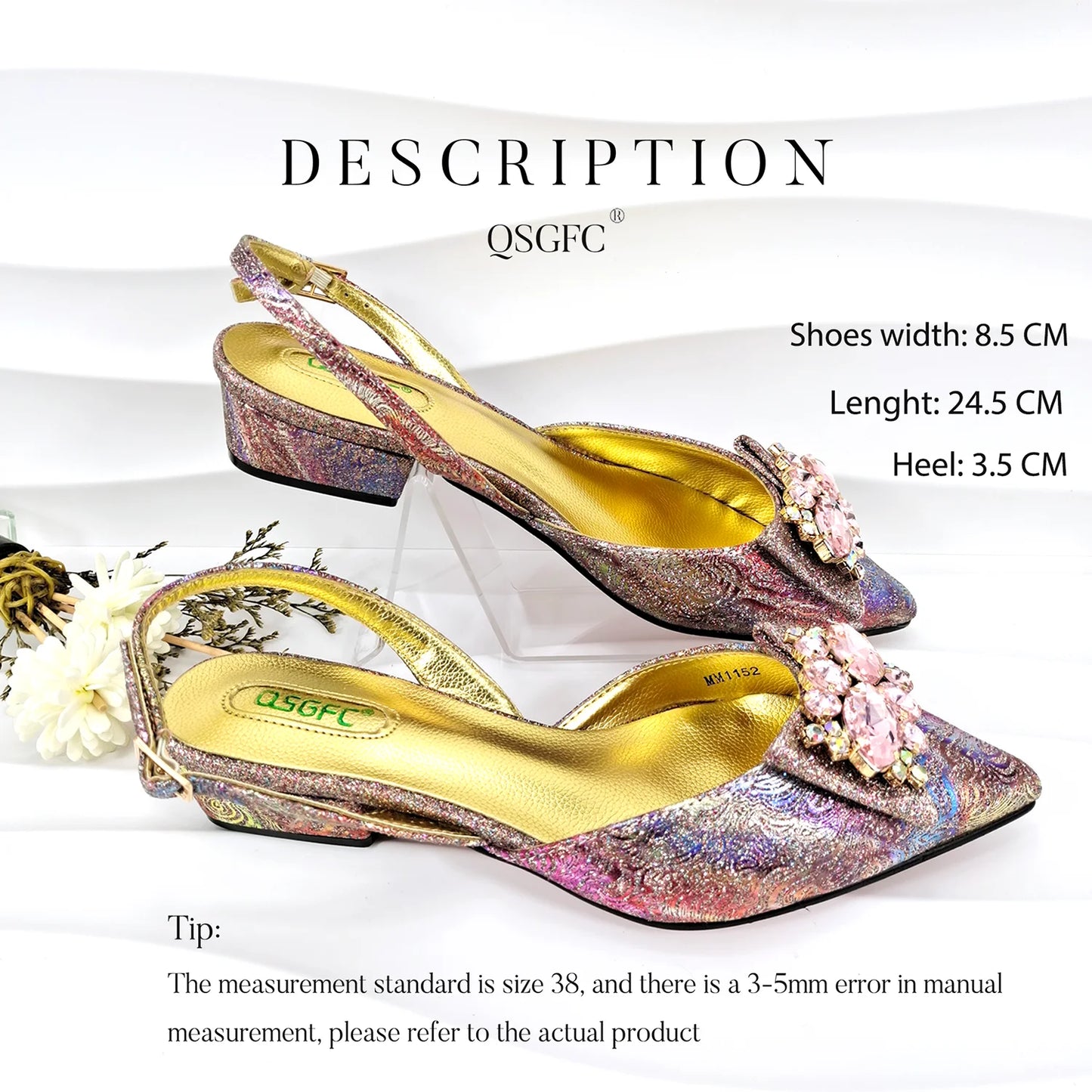 Italian Design Elegant Evening Shoes And Bag Set African Crystal Comfortable Shoes And Capacity Bag Commuter Women's Shoes