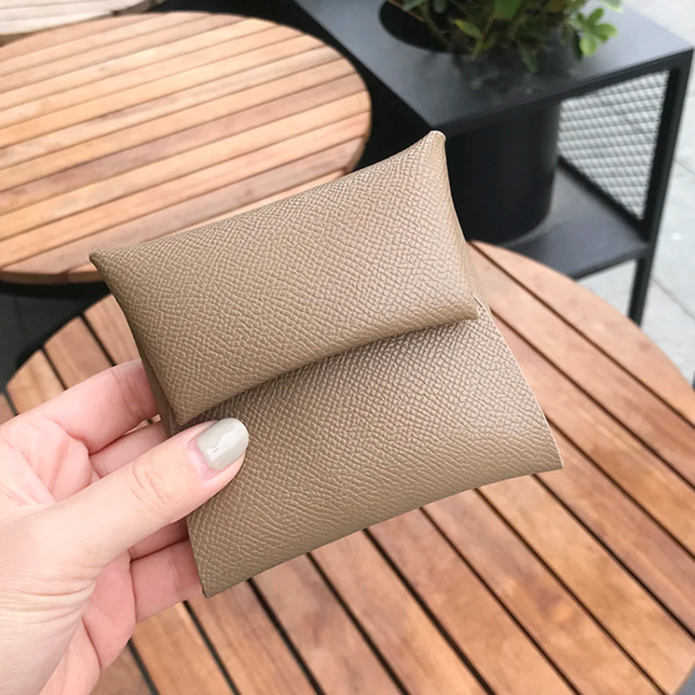 محفظة نقود من الجلد الأصلي للنساء والرجال بتصميم فاخر، حقيبة بطاقات ائتمان قابلة للطي، حروف مخصصة، حقيبة نقود صلبة، محفظة صغيرة