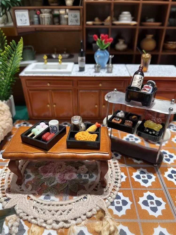 Kids Pretend Play Toys Set, 5-Piece Japanese Cuisine Models, Miniature Dollhouse Kitchen Accessories, Gift and Ornament