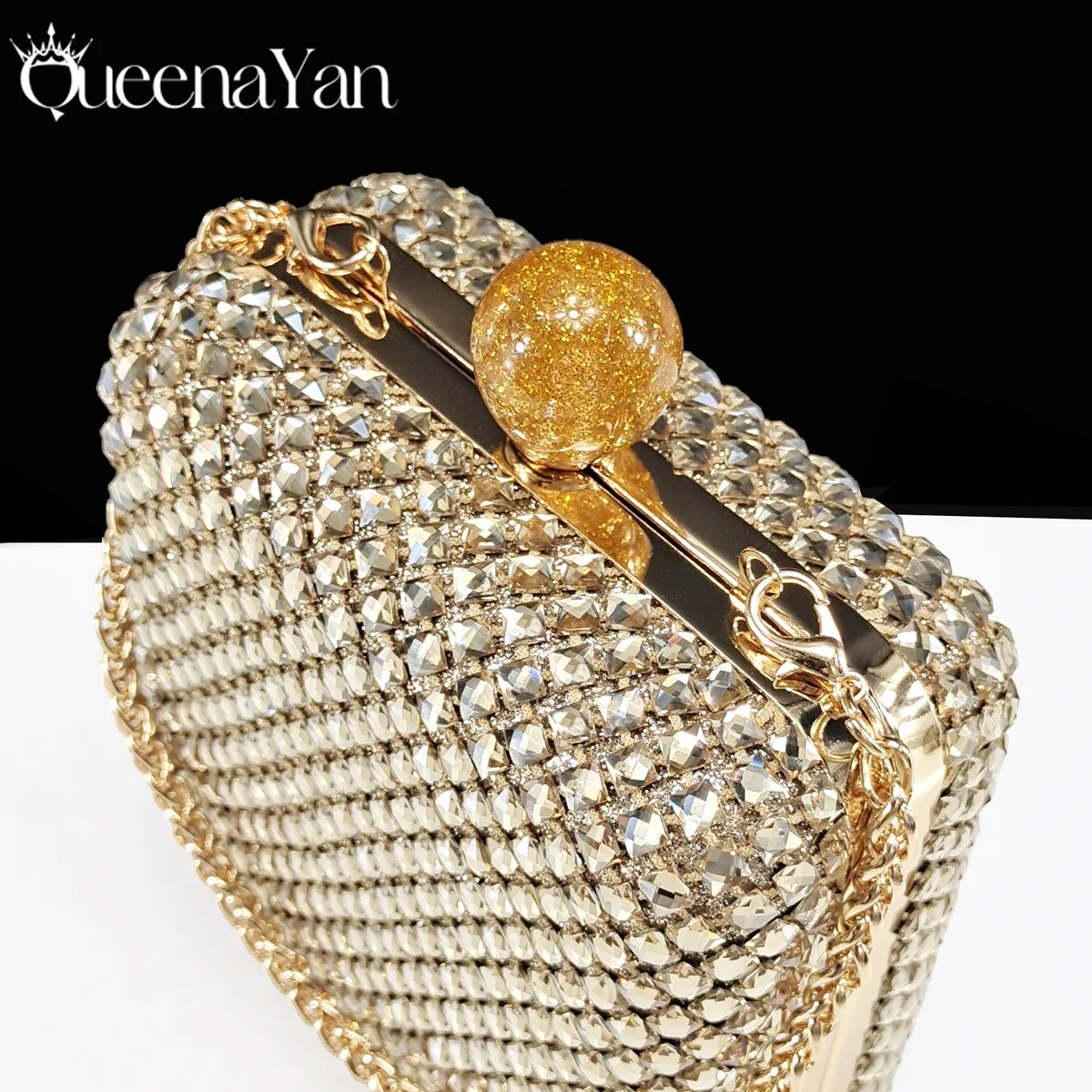 Queena Yan Italian Design Rhinestone Luxury Green Colour Pointed Toe Shoe & Bag Set Women's High Heels for Parties High Quality