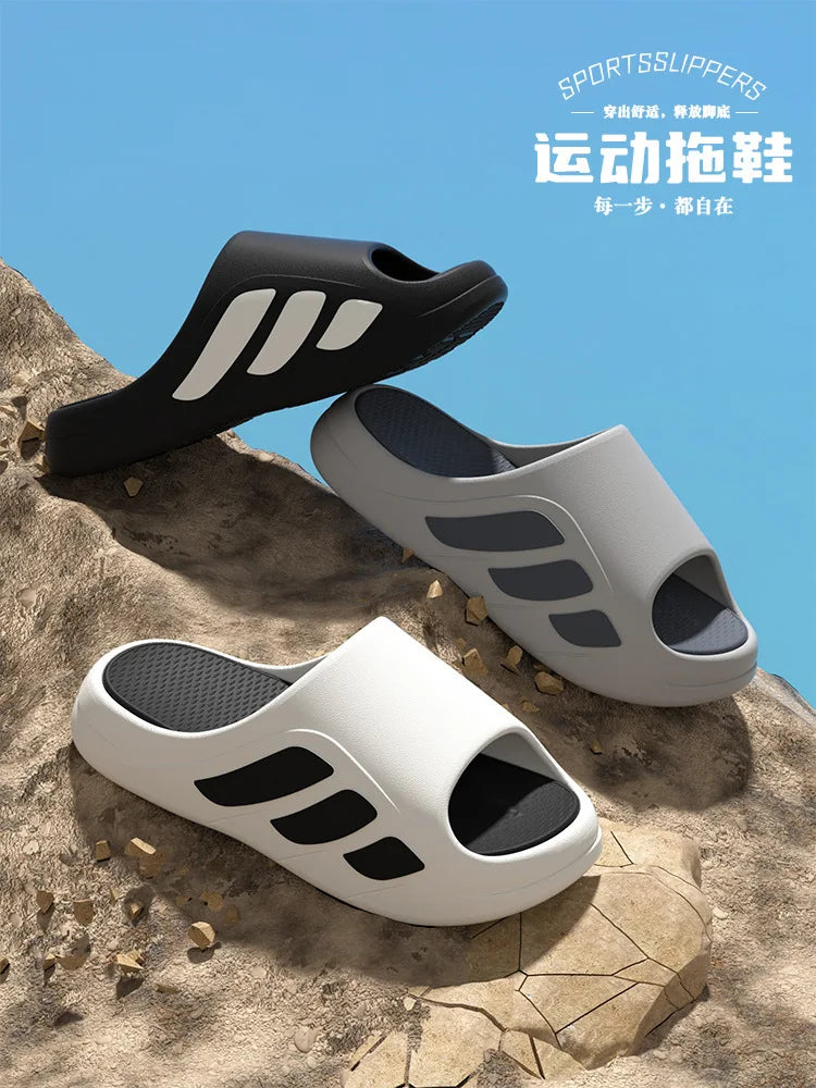 Outdoor sports slippers for men's home summer new style for wear thick sole non-slip eva anti-odor and outer wear sandals formen