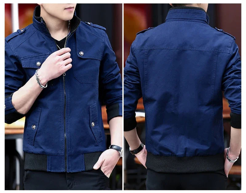 mens cargo jackets New Fashion bomber jacket mens wear simple British style Warm Windproof Jacket and coat baseball jacket male