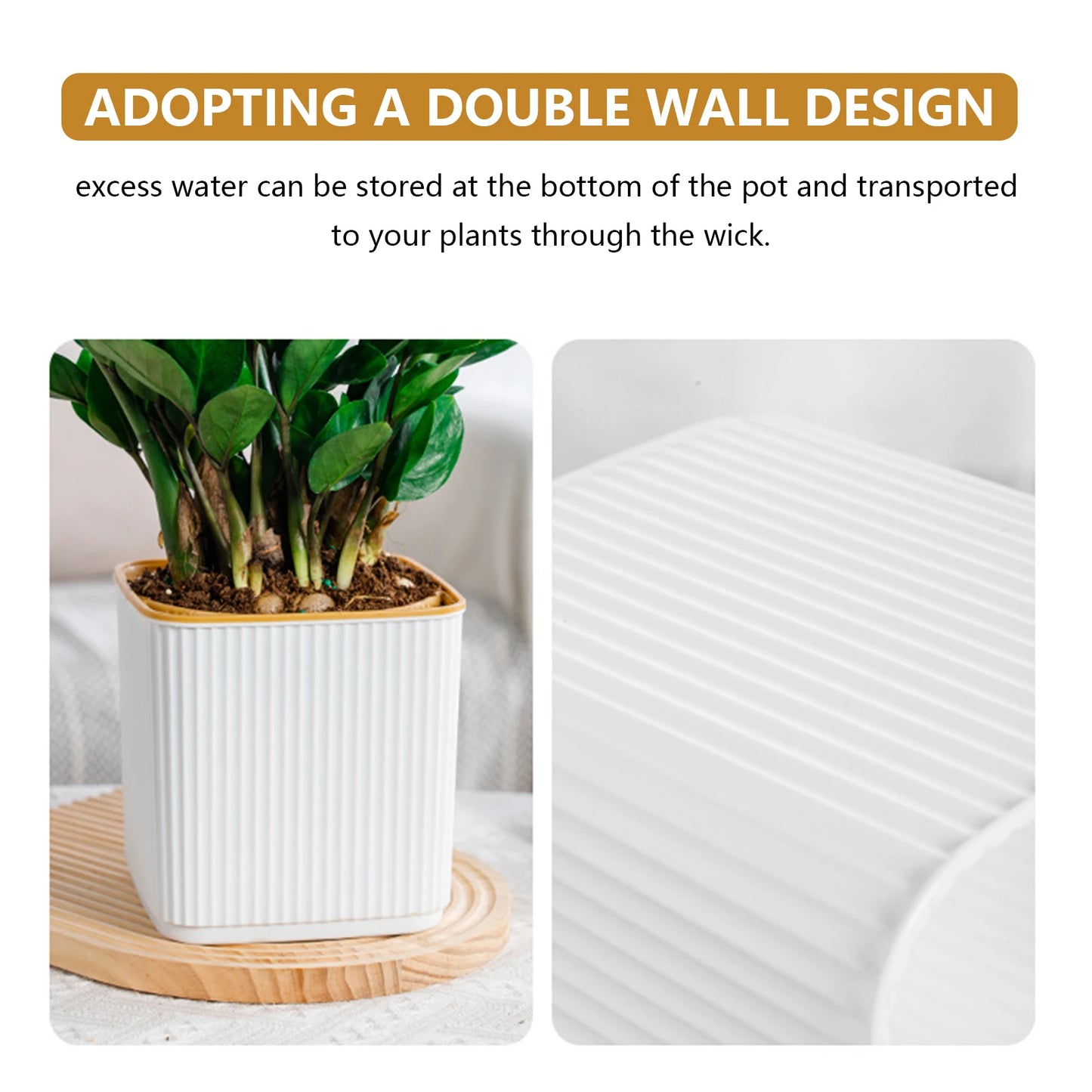 Hydroponic Green Plant Plastic Vase Modern Home Self Watering Flowerpot for Garden Enthusiast Lover Gift