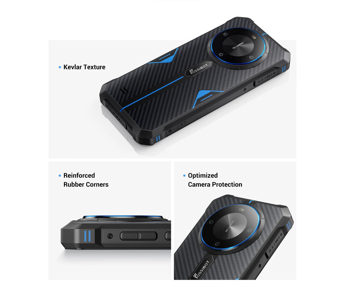 [العرض العالمي الأول] هاتف FOSSiBOT F105 الذكي المتين بنظام تشغيل أندرويد 14 وذاكرة وصول عشوائي 12 جيجابايت وذاكرة داخلية 64 جيجابايت وكاميرا 20 ميجابكسل وشاشة 6.745 بوصة عالية الدقة وشاشة IPS