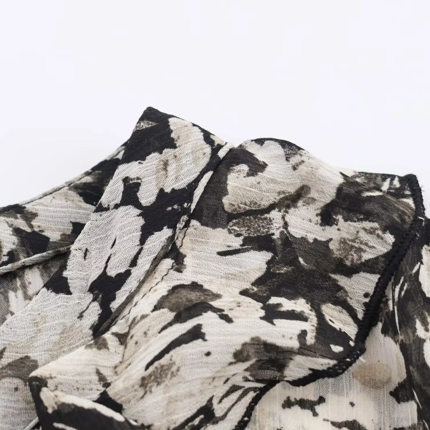 Women Fashion Printed Dress With Belt female Mini Dress Ruffles Short Dresses lady V-neck Long Sleeve Dress Elegant Party Dress