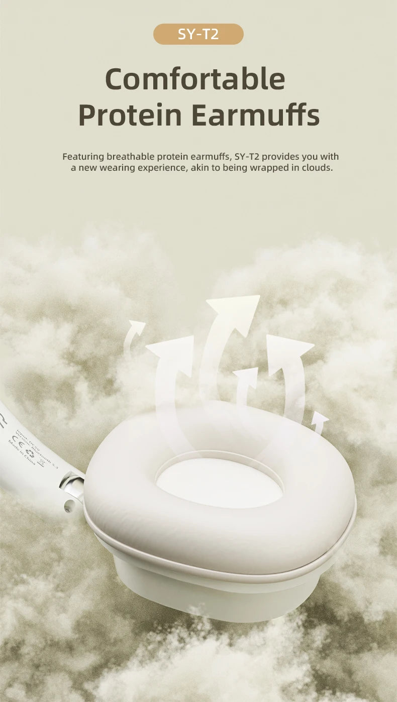 سماعات رأس لاسلكية أنيقة بتقنية البلوتوث 5.3، ستيريو هاي فاي، محمولة فوق الأذن، سماعة رأس للأعمال، سماعات أذن للألعاب منخفضة الكمون مع ميكروفون