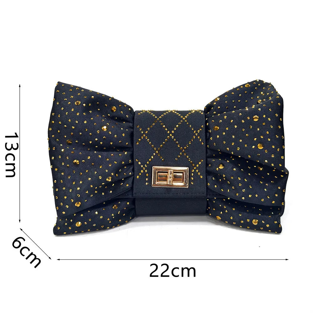 Latest Women Italian Shoes and Matching Bags Decorated with Rhinestone Elegant Pointed Toe Wedding Shoes Bride