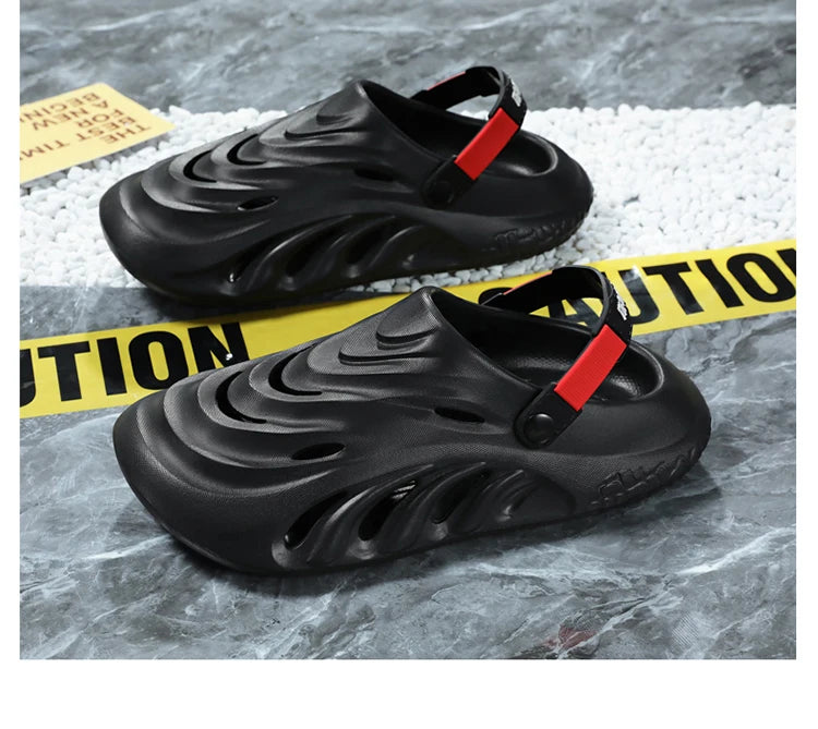 Fashion Men's Sandals Soft EVA Clogs Fashion Thick Sole Couples Beach Slippers Casual Slide Hole Shoes