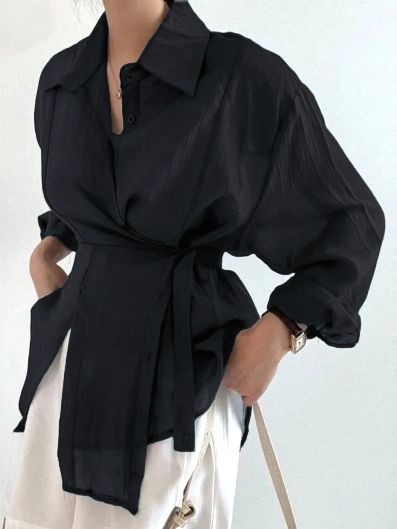 2025 Fashion Elegant Office Lady Long Sleeve Women Shirts Casual Loose Sunscreen Blouses Autumn New Vintage Tops SwiftNest