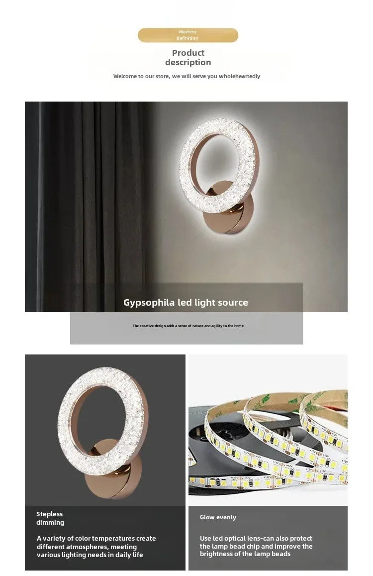 Bedside lamp bedroom decoration new master living  staircase modern simple background aisle wall light