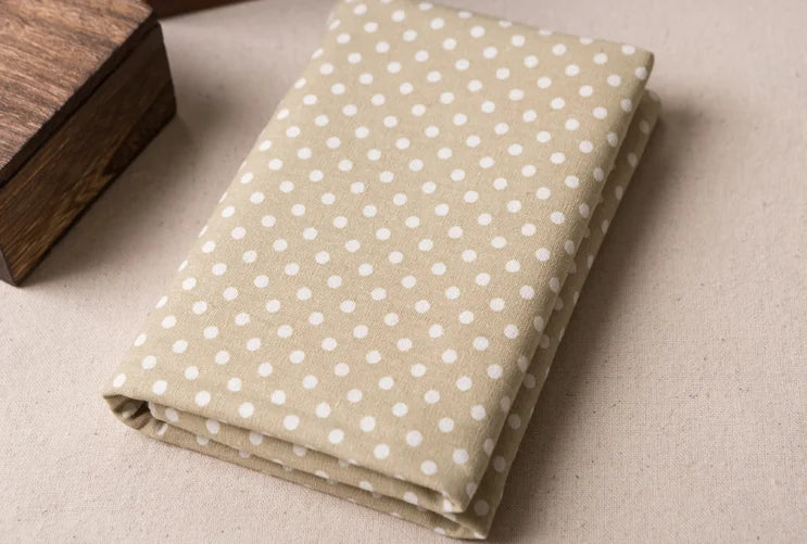 Linen Cotton Fabric Cloth For Patchwork Quilting Dot Fabrics DIY Bags Baby Clothing Dress Handmade Sewing Textile Materials