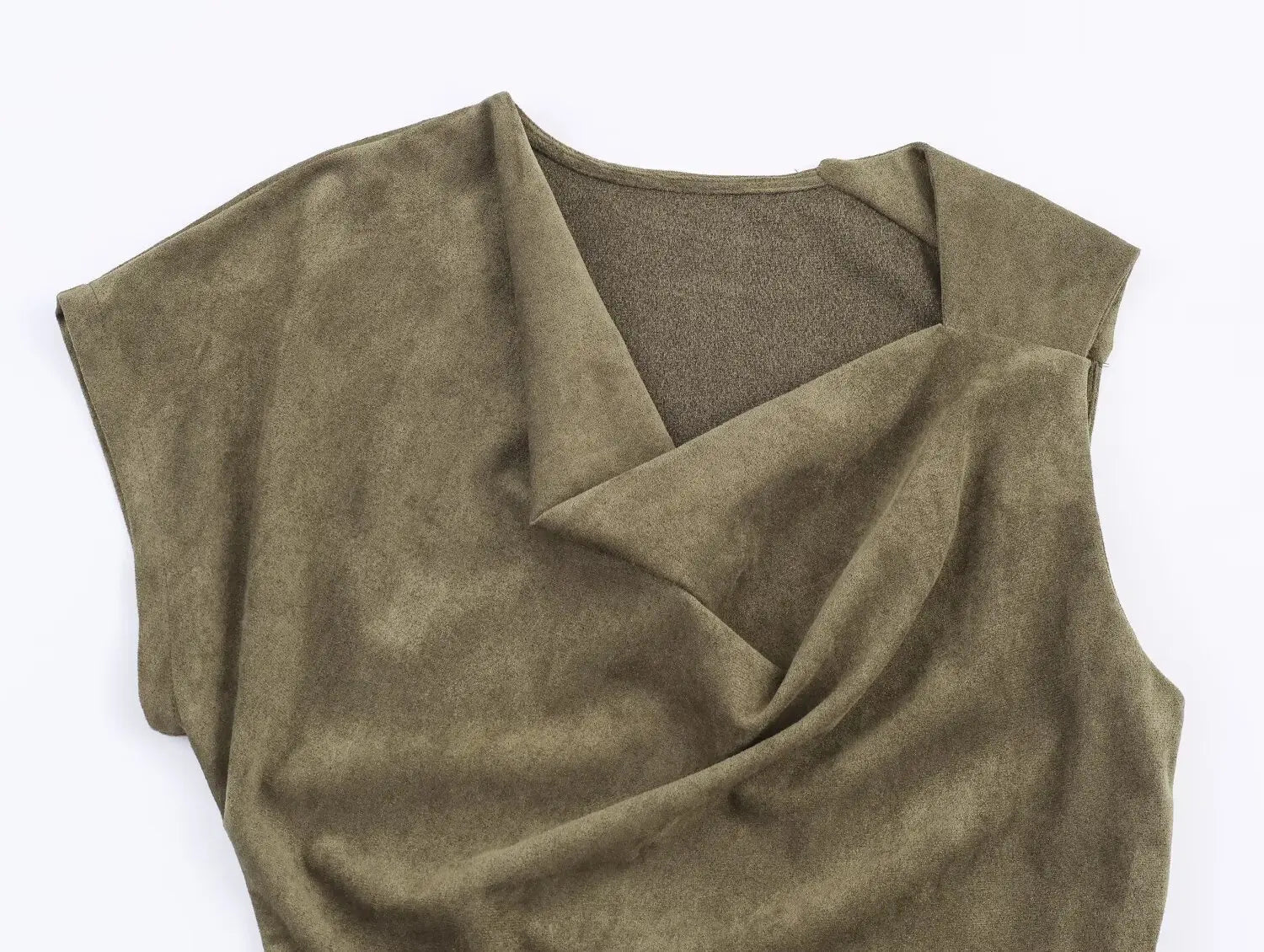 Women's Dress 2025 Spring/Fall New Arrival Women's Fashion Trend Faux Suede Effect Asymmetrical Dress SwiftNest