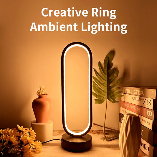 Bedroom Ring Night Lamp Living Room Three Color Dimmable Bed Lamp Led Night Lamp Ambient Light Desk Nightstand Table Accessories