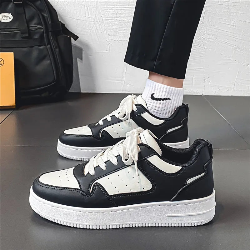 Spring and Summer Men's Shoes, New Breathable Sneakers, Men's Trendy and Versatile Thick-Soled White Shoes, Sports and Casual Sneakers