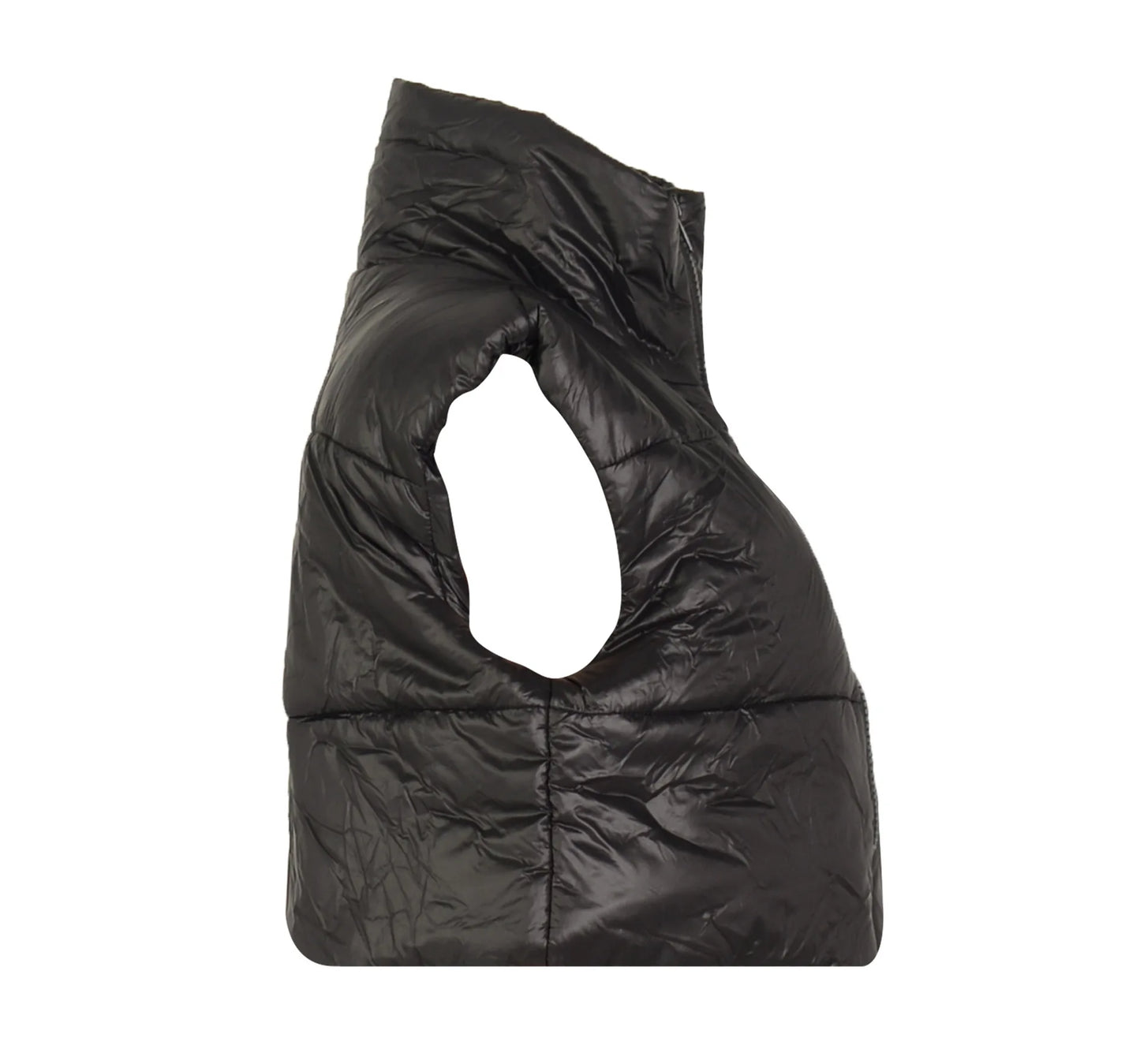 Women's Winter Vest Fashion Faux Leather Padded Jacket Coat Vintage PU Black And White Female Short Waistcoat Chic Clothes Tops