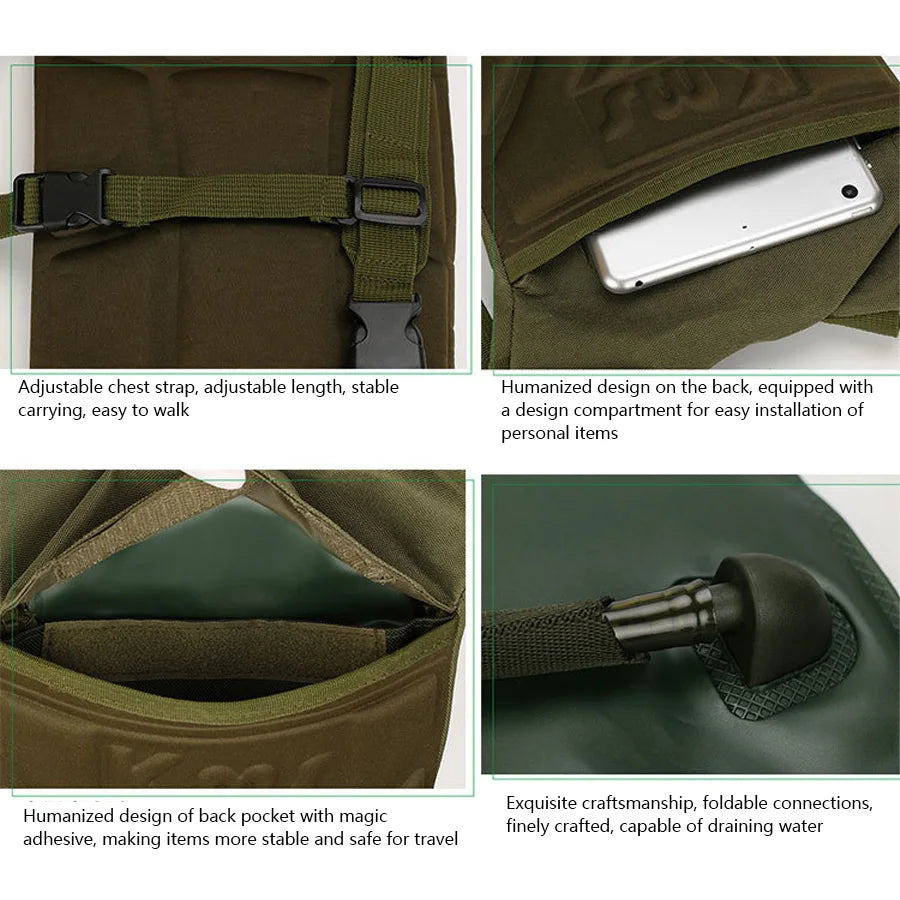 Sports backpack with 3L waterproof water bladder, suitable for running, jogging and cycling