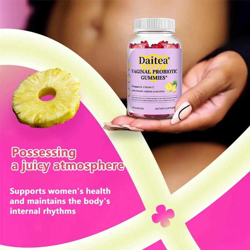 Daily Women's Probiotic Gummies,with Vitamin C,Support Urinary Tract and Vaginal Health,Improve Mood,Promote Overall Well-being