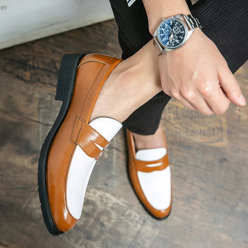 Male Luxury Business Oxford Leather Designer Mens Classic Smile Formal Dress Shoes for Men Falts Office Wedding Flats Footwear