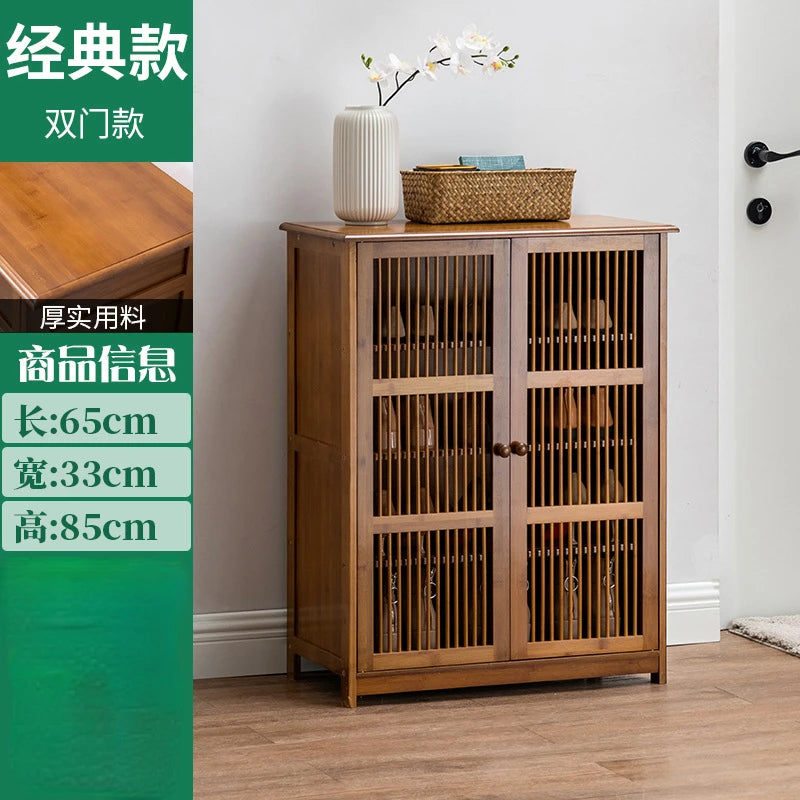 Household Dust-proof Shoe Cabinet Simple Shoe Rack Multi-layer Storage Rack Solid Wood Entrance Storage Storage Cabinet