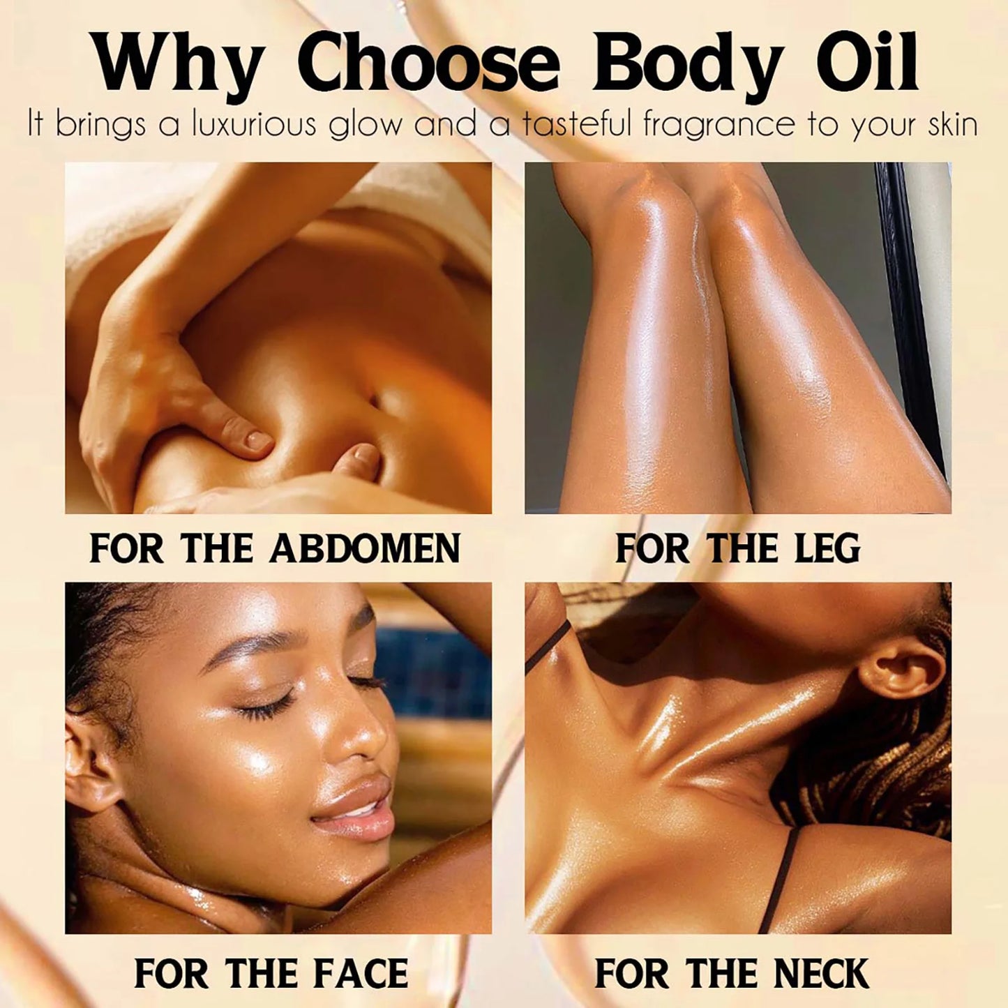 AILKE Whitening Body Oil, Moisturizing, Nourishing, Smooth Skin, Reduce Dark Spots, Suitable For All Skin Types, 300ml