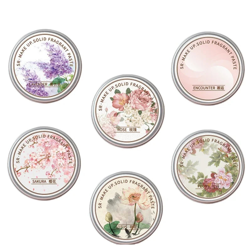 بلسم عطري صلب برائحة اللافندر والورد والفاوانيا واللوتس، كريم معطر يدوم طويلاً، مناسب للجسم، هدية مثالية للمرأة، 15 جرام