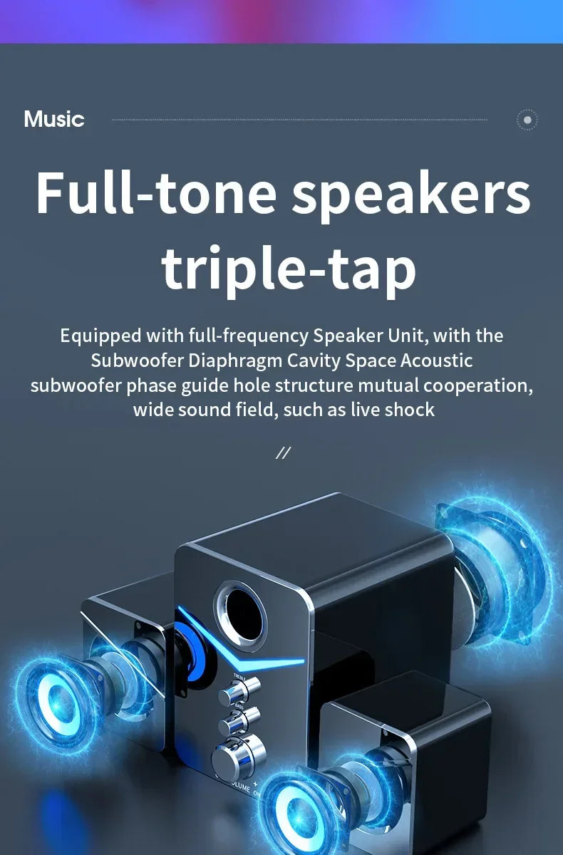 Bluetooth Speaker Home Theater Sound Bass System Mini Speakers Desktop Computer MP3 Player Audio for PC Phone Subwoofer Soundbar