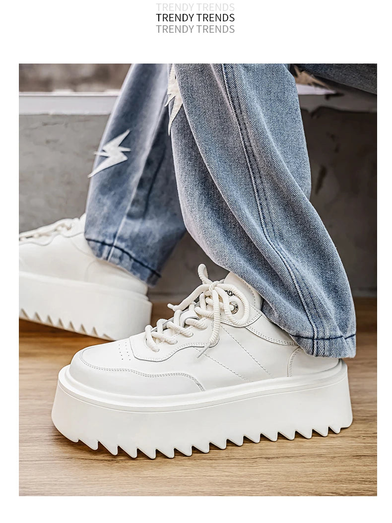 2025 New High Quality Men's Shoes Thick Soled Height Increasing Casual Skateboarding Shoe for Outdoor Running Sports Shoes