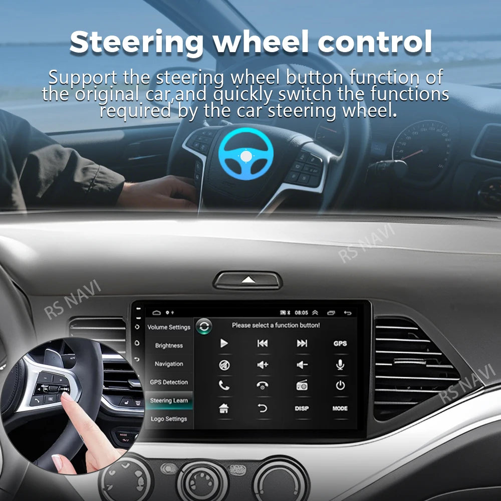 Android 15 For KIA Morning 2 picanto 2011-2017 LHD 2K QLED Android Car Radio Multimedia Video Player GPS Stereo CarPlay