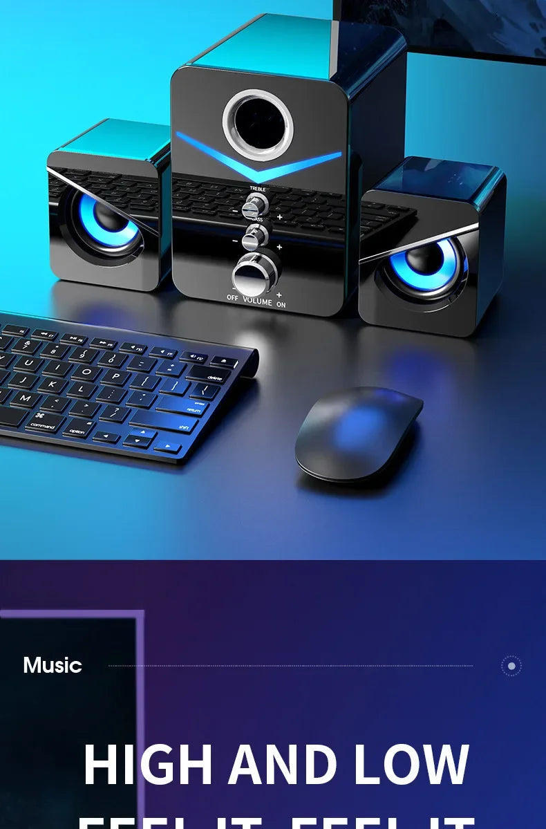 Bluetooth Speaker Home Theater Sound Bass System Mini Speakers Desktop Computer MP3 Player Audio for PC Phone Subwoofer Soundbar