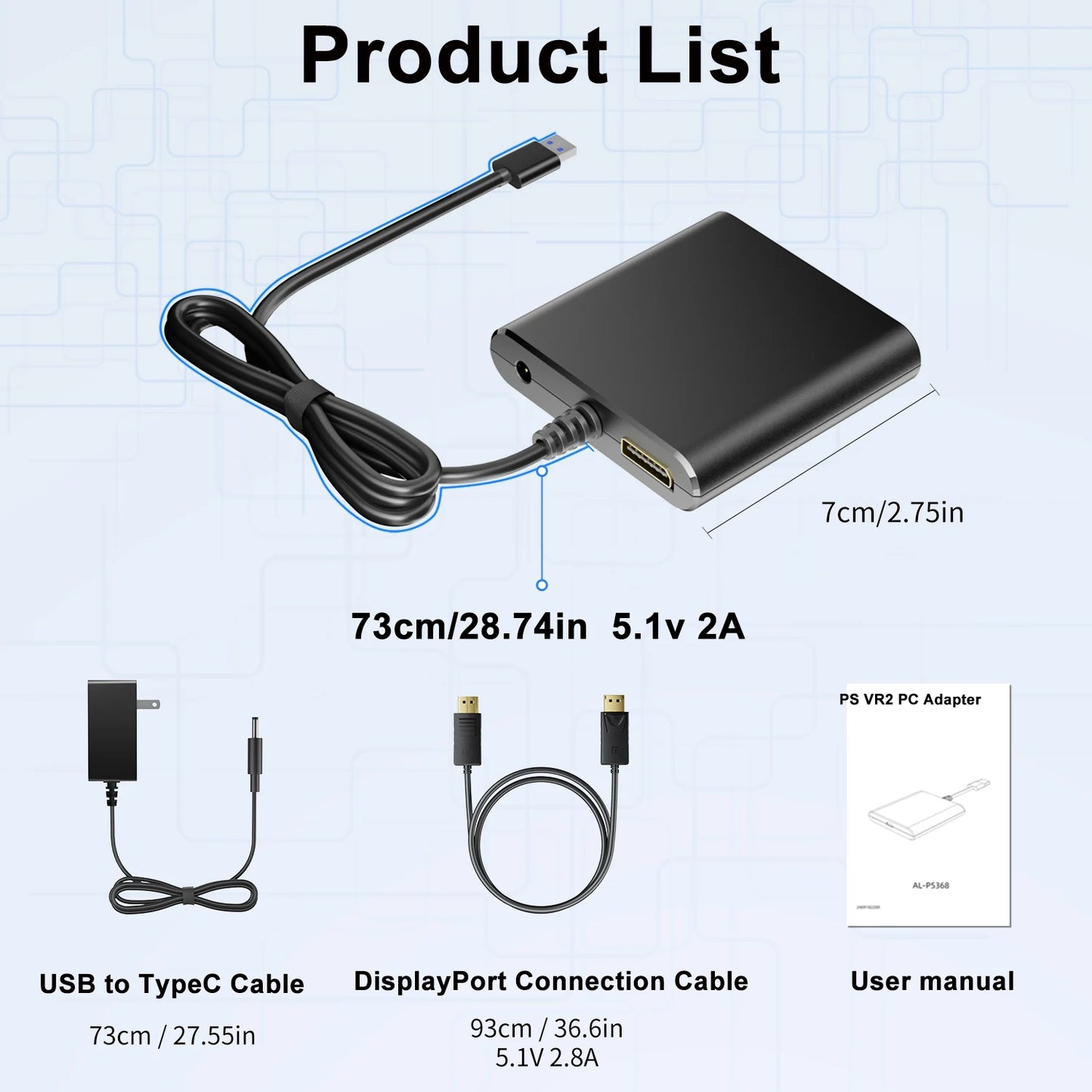 Aolion For PS VR2 PC Adapter Computer Adaptor For PS5 Console For Windows PC Converter Game Accessories