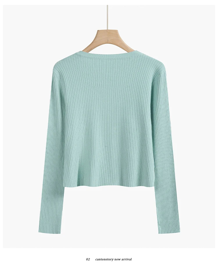 2025 Fashion Women Sweater Female Cardigan Thin Outerwear Short Short Design Sweater Long-sleeve Small Cape Blusa Feminina