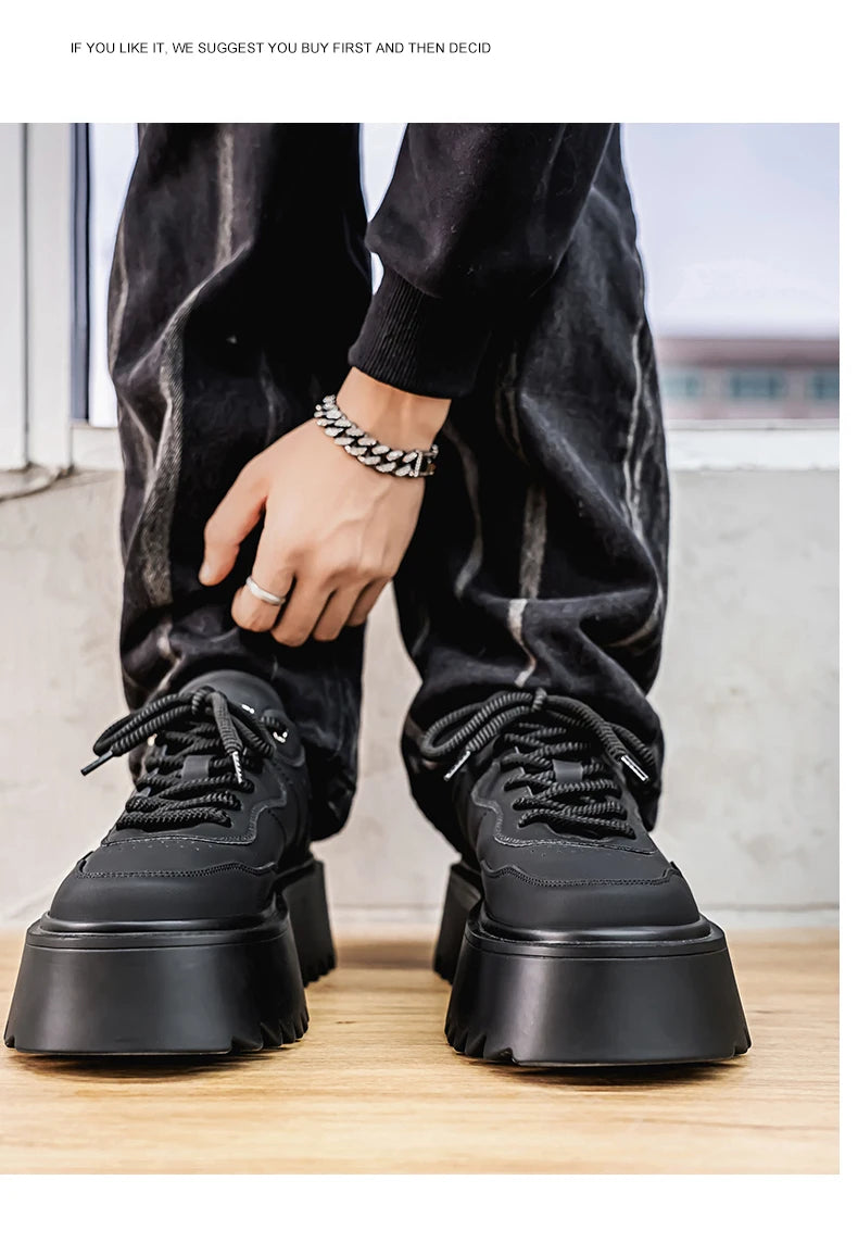 2025 New High Quality Men's Shoes Thick Soled Height Increasing Casual Skateboarding Shoe for Outdoor Running Sports Shoes